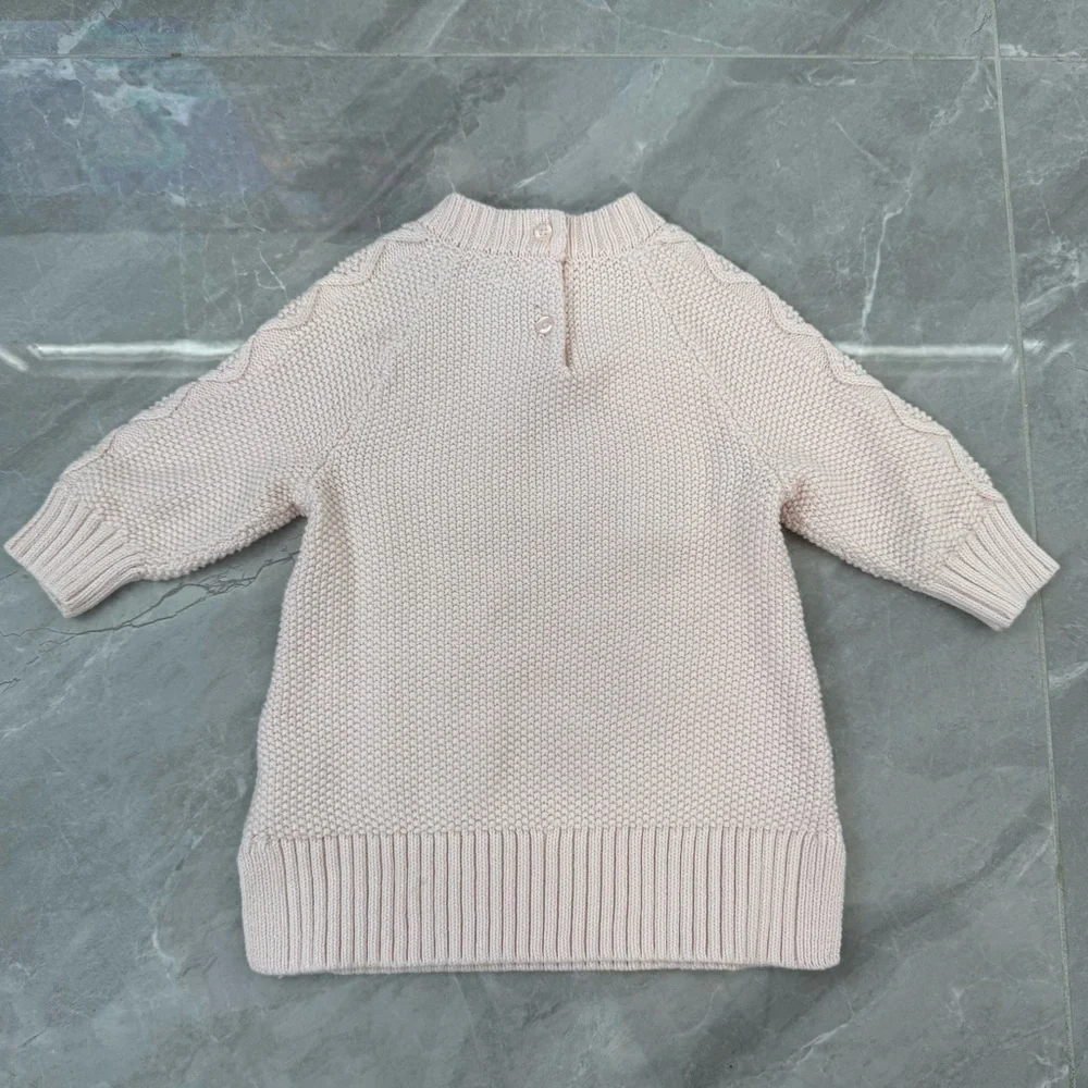 Baby Gap Cable Knit Long Sleeve Sweater Dress 100% Cotton Size 6-12 Months